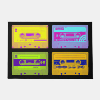 Retro 80er Pop Art Kassetten Fußmatte