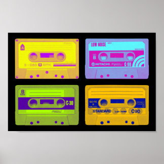 Retro 80er Pop Art Kassetten Poster