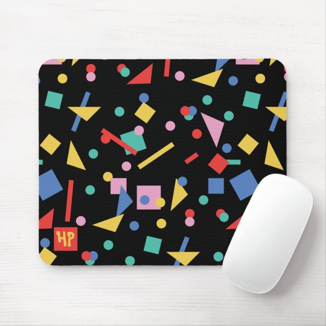 Retro 80er Pop geometrische Formen Mauspad (Mit Mouse)