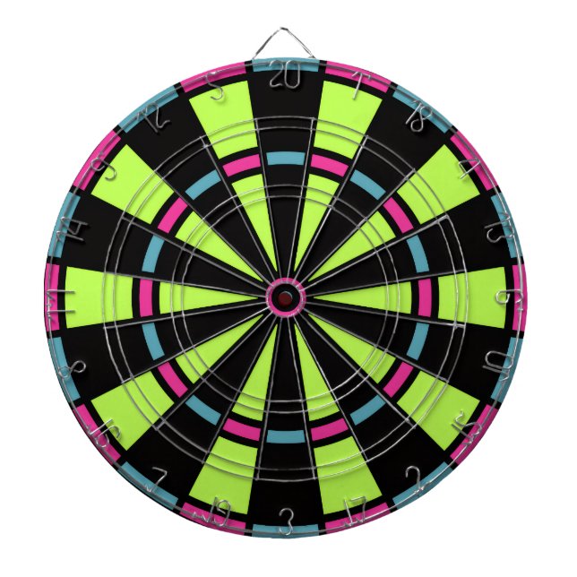 Retro 80er Pop Neonfarben  Dartscheibe (vorne)