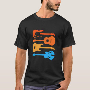 Retro 80er Rock-Gitarren-Silhouetten - Musikliebha T-Shirt