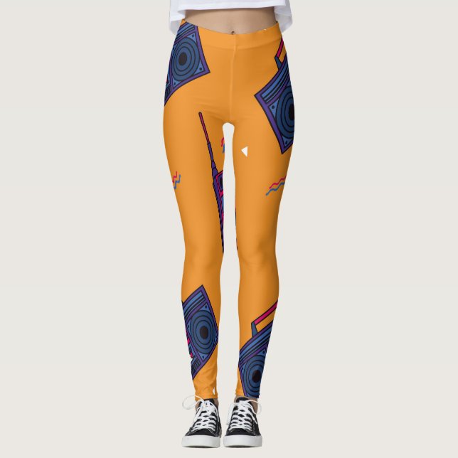 Retro 80er Stil Hintergrund, bunt. Leggings (Vorderseite)