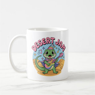 Retro 80er Synthwave Echse Keytar Kaffeetasse