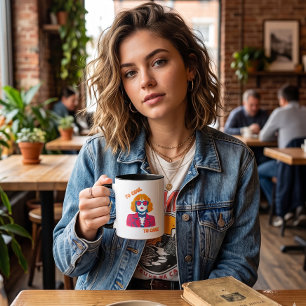 Retro 80er Synthwave Mädchen "Zu cool, um sich zu  Kaffeetasse