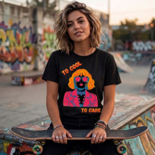 Retro 80er Synthwave Mädchen "Zu cool, um sich zu Tri-Blend Shirt