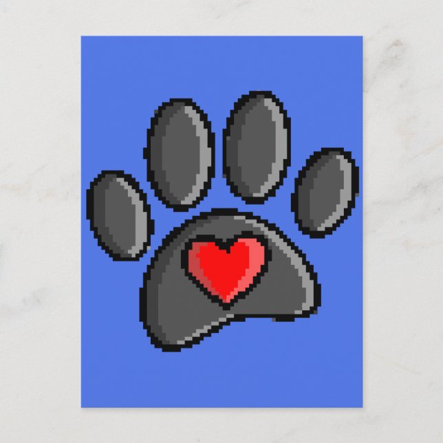 Retro 80er Video Game 8 Bit Pixel Art Dog Pad Prin Postkarte (Vorderseite)