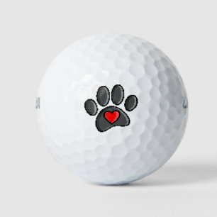 Retro 80er Video Game 8 Bit Pixel Art Dog Paw Golfball