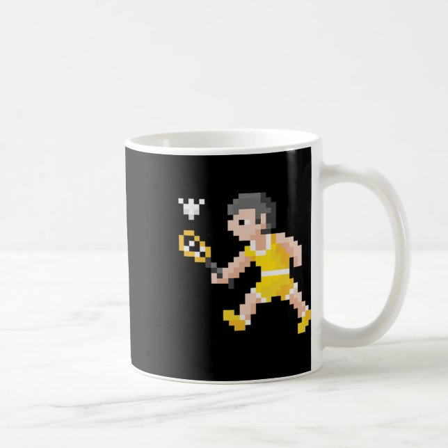 Retro 80er Video Game Pixel Art Badminton Player Kaffeetasse (Rechts)