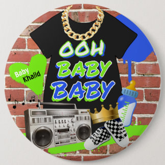 Retro 80's/90's Hip Hop Baby Shower Button