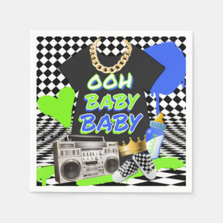 Retro 80's/90's Hip Hop Baby Shower Serviette