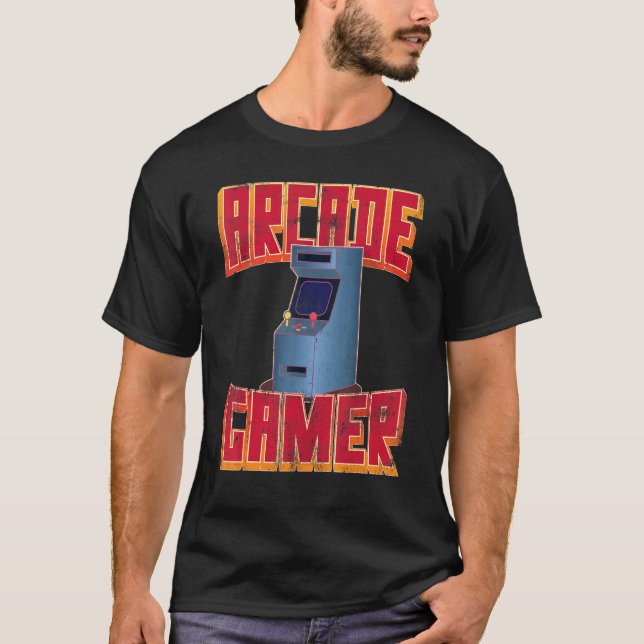 Retro 80s Arcade Gamer Classic 8 Bit Video Games T-Shirt (Vorderseite)