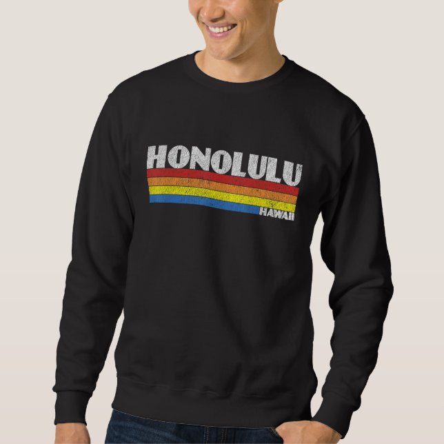 Retro 80s Hawaii HI Souvenir Honolulu Sweatshirt (Vorderseite)