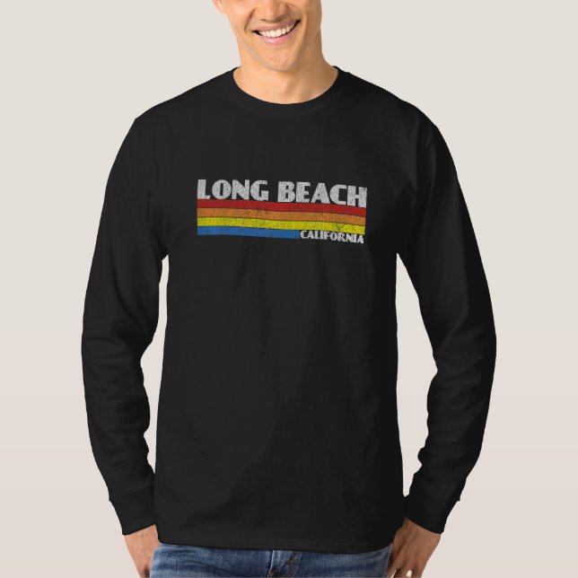 Retro 80s Long Beach California CA Souvenir T-Shirt (Vorderseite)