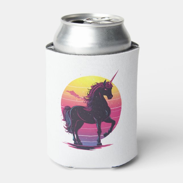 Retro 80s Neon Unicorn (1) Dosenkühler (Kanne Vorderseite)