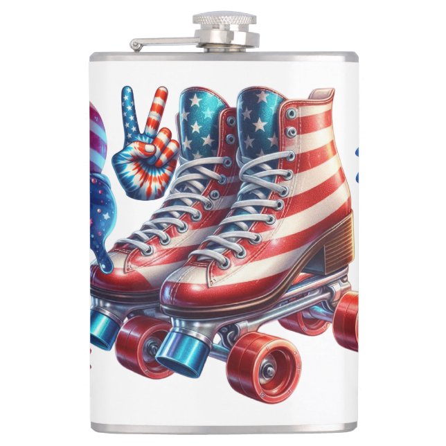 Retro 80's Patriot Flachmann (Vorderseite)