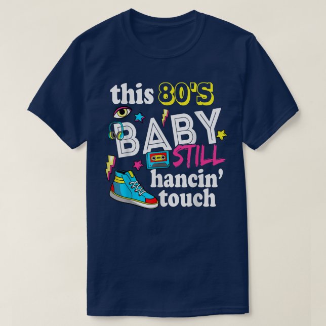 Retro 80s Vibe Music Radio Sneaker 80s Theme Party T-Shirt (Design vorne)