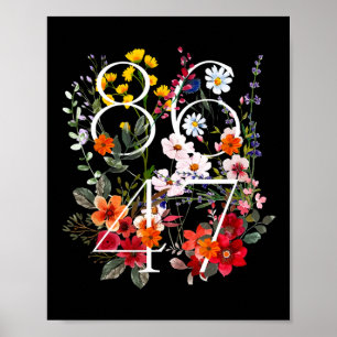 Retro 8647 Floral Anti-Trump Liberale Politische Poster