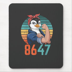 Retro 8647 ist es 2028, aber gegen Trump Pinguin Mousepad