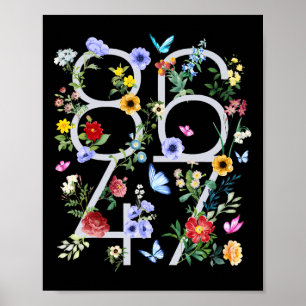 Retro 8647 Subtle Trump 86 47 Floral Boho Style Poster