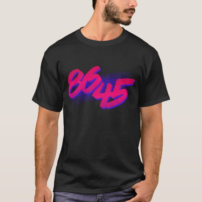 Retro 86 45 Impeach Trump Anti-Trump T-Shirt (Vorderseite)