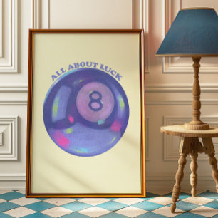 Retro 8 Ball Druck Glücksmagieball Wandposter Poster