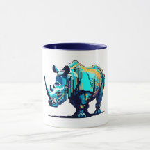 Retro 8-Bit Arcade Rhinoceros Pixel Art Geek