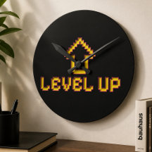 Retro 8-Bit EASY Wanduhr - Schwarz