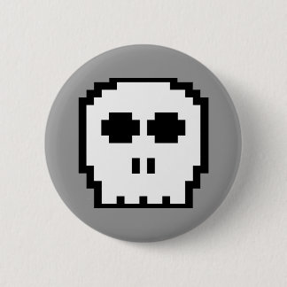 Retro 8-Bitschädel Button