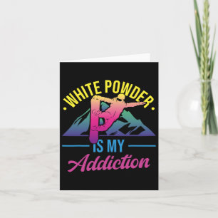 Retro 90er 80er Snowboard White Powder ist mein Ad Karte
