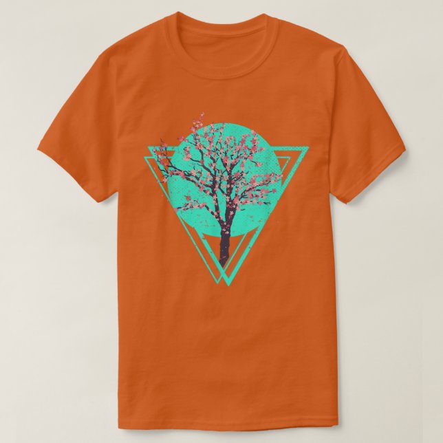Retro 90er Art Japan Blume Sakura Vaporwave Cherry T-Shirt (Design vorne)
