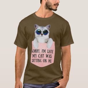 Retro 90er Cat's Sorry Ich verspäte meine Katze sa T-Shirt