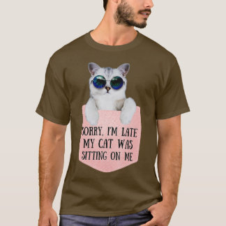 Retro 90er Cat's Sorry Ich verspäte meine Katze sa T-Shirt
