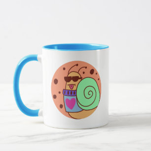 Retro 90er Cool Cartoon-Schnecke im Pullover Tasse