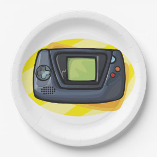 Retro-90er-Handheld-Spielekonsole Gamer Pappteller