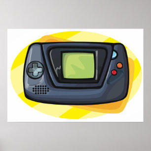 Retro-90er-Handheld-Spielekonsole-Gamer Poster