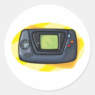 Retro-90er-Handheld-Spielkonsole Gamer Runder Aufkleber