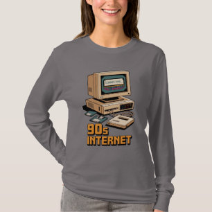 Retro 90er Internet Vintage Computer Illustration T-Shirt