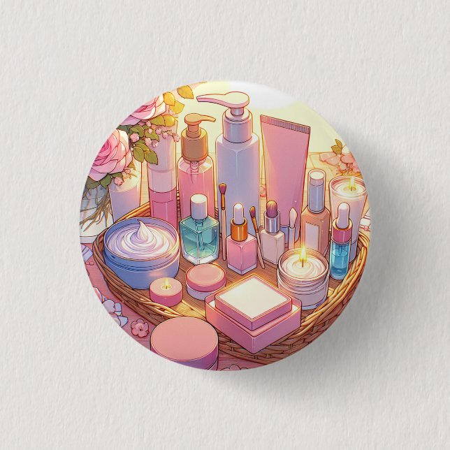 Retro 90er Jahre Anime Skin Care Ästhetik Button (Vorderseite)