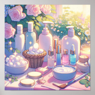 Retro 90er Jahre Anime Skin Care Ästhetische Kunst Poster
