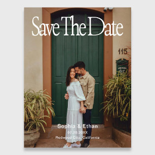 Retro-90er-Jahre-Foto-Hochzeit-Save-the-Date Ankündigungspostkarte