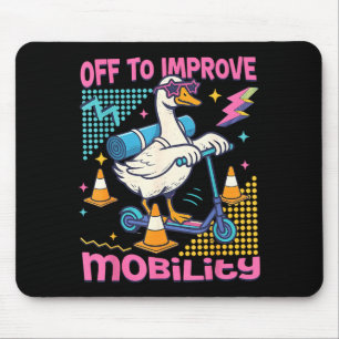 Retro 90er Jahre Physiotherapeut Gans Grafik Kunst Mousepad