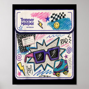 Retro 90er Jahre Schule Doodle Vibes Grafik Poster