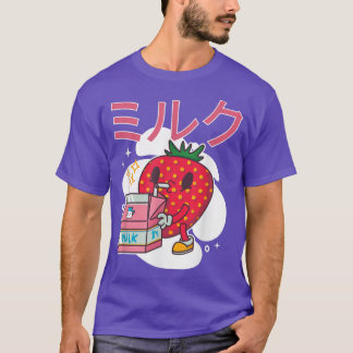 Retro 90er japanische Kawaii Strawberry Milk Milks T-Shirt