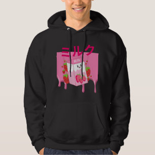 Retro 90er japanischer Kawaii Erdbeer-Milchshake C Hoodie