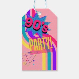 Retro 90er Party Rosa Nostalgischer Geburtstag Geschenkanhänger