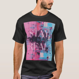 Retro 90er Schwarz Unisex T-Shirt Neon Stay Real