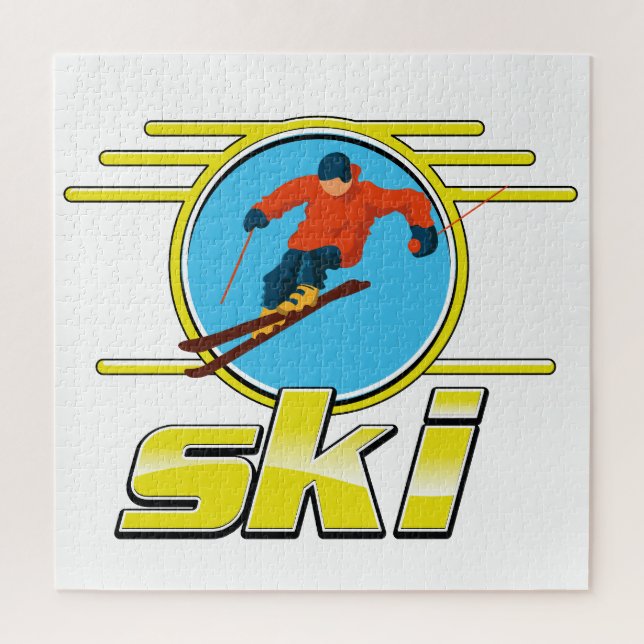 Retro 90er-Ski-Logo (Vertikal)