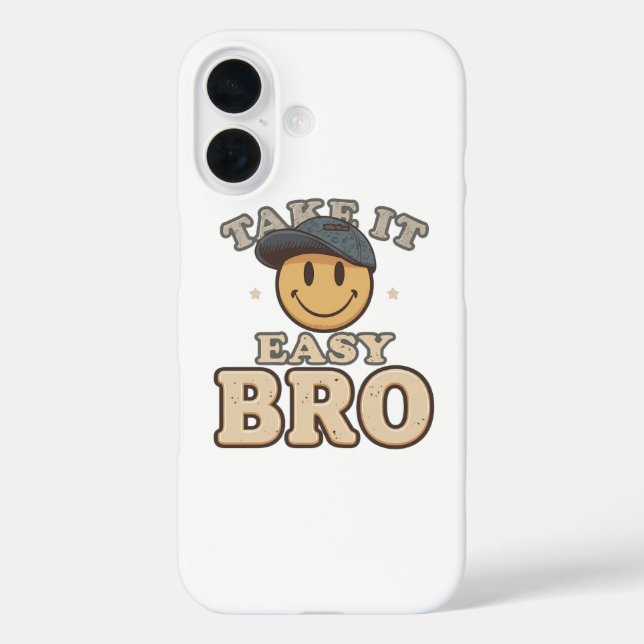 Retro-90er Smiley mit Hut iPhone 16 Hülle (Rückseite)