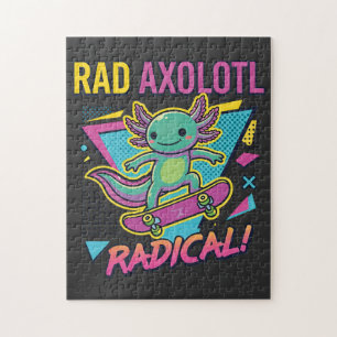 Retro 90er Stil Axolotl Skateboard Rad neon