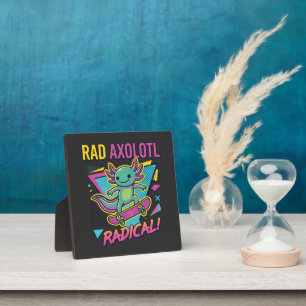 Retro 90er Stil Axolotl Skateboard Rad neon Fotoplatte
